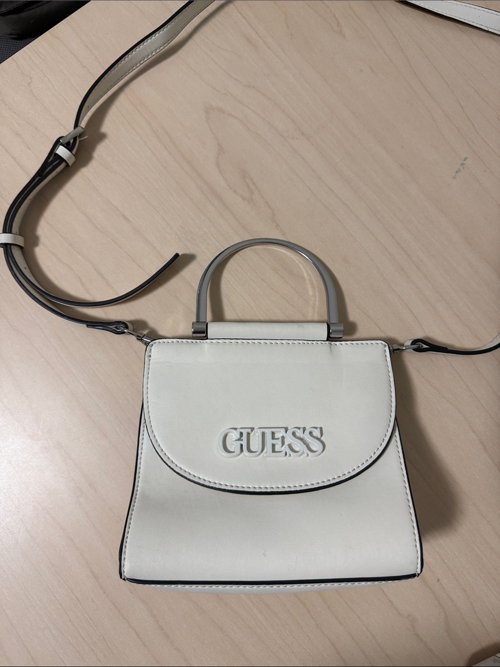 GUESS Cream Mini Top-Handle Crossbody Bag